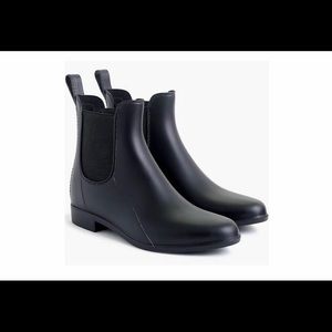 JCrew Matte Black Chelsea Rainboot